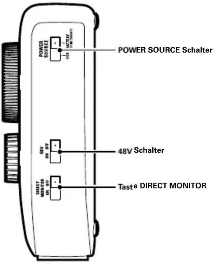POWER SOURCE SOURCE NETTER 120000000000000000000000000000000000000000000000000000000000000000000000000000000000000000000000000000 POWER SOURCE Schalter 48V Schalter DIRECT MONITOR Taste DIRECT MONITOR