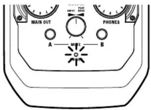 MAIN OUT MUTE PHONES A — MUTE — B