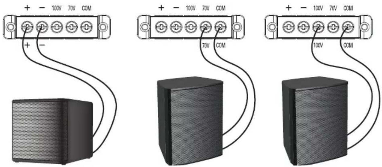 + - 100V 70V COM + - + - + - 100V 70V COM 70V COM + - 100V 70V COM + - 100V COM 100V COM