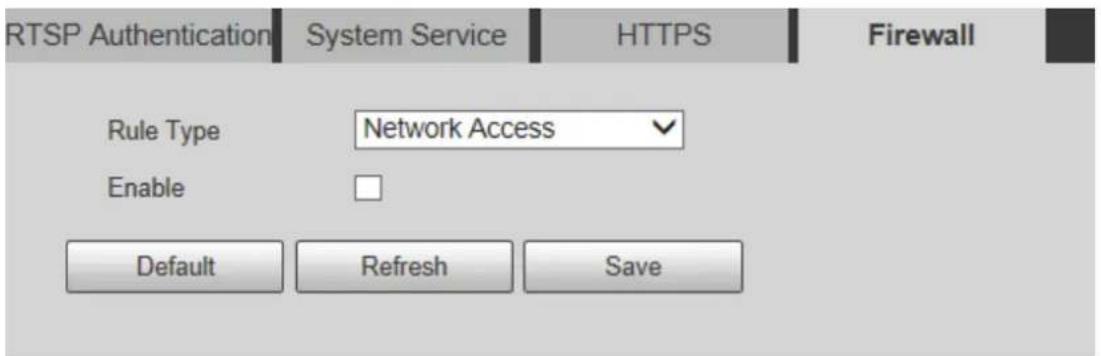 Dahua Technology SD42C212I-HC-S3 - Step 1 Select Setting > System > Safety > Firewall. - 1