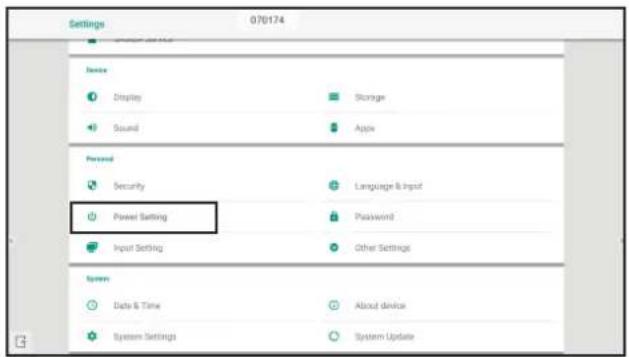 AG Neovo IFP-6502 - Power Setting - 1