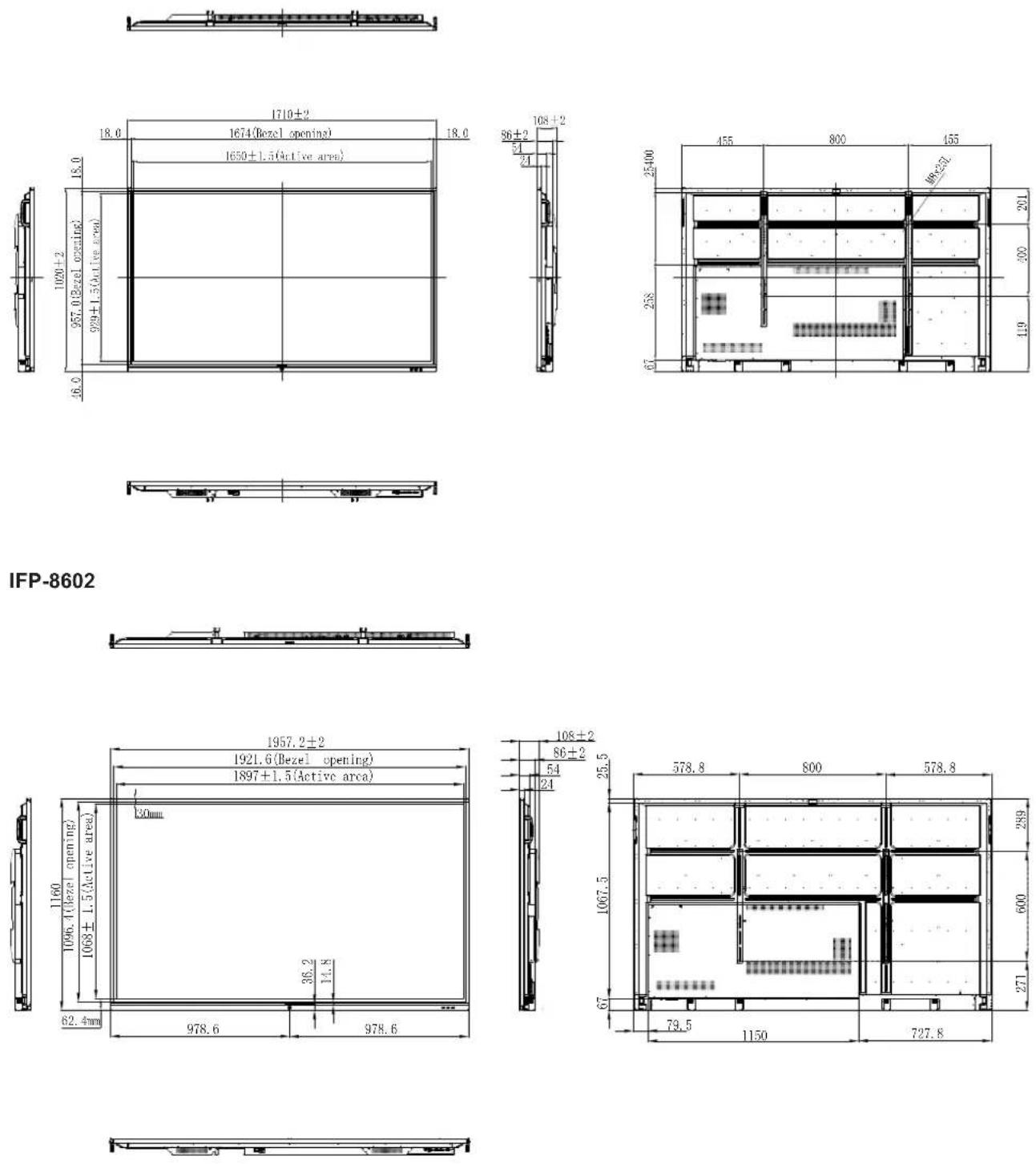AG Neovo IFP-6502 - SPECIFICATIONS - 1
