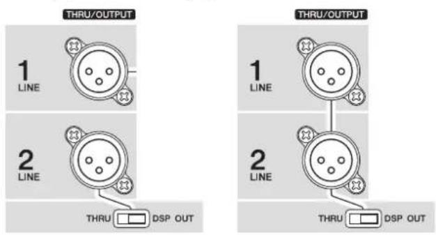 THRU/OUTPUT 1 LINE 2 LINE THRU □ DSP OUT THRU/OUTPUT 1 LINE 2 LINE THRU □ DSP OUT