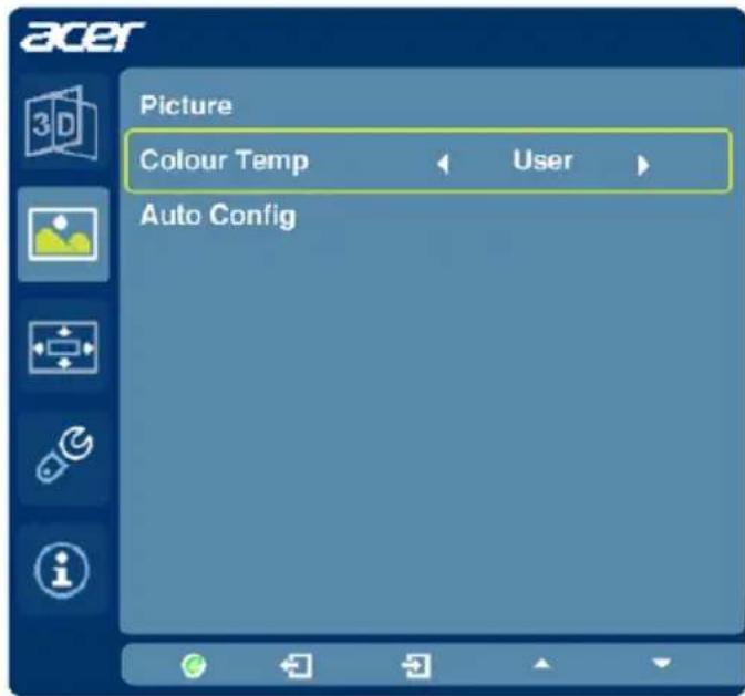 ACER G276HL - Adjusting the picture quality - 2