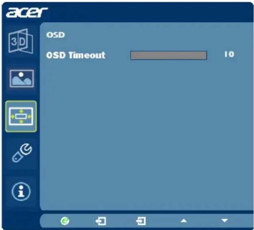 ACER G276HL - Adjusting the OSD Timeout - 1