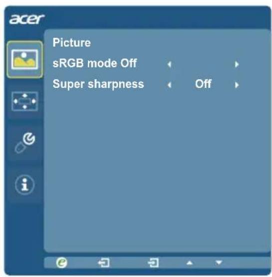 ACER G257HU - Picture Menu - 2