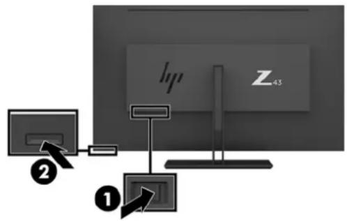 HP Z43 - Turning on the monitor - 1