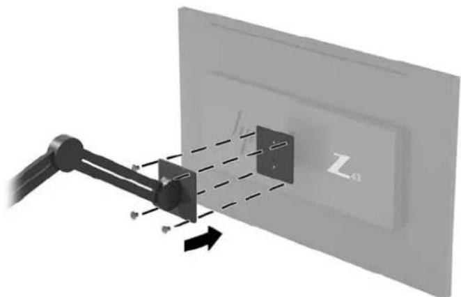 HP Z43 - Attaching the monitor to a mounting device - 2
