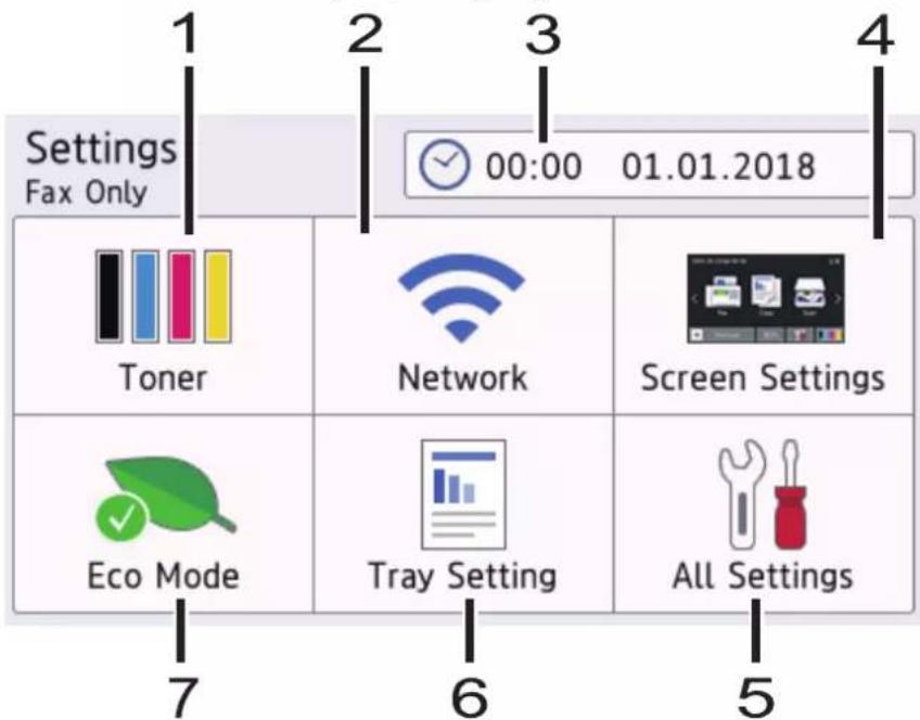BROTHER HL-L3290CDW - Settings Screen Overview - 1