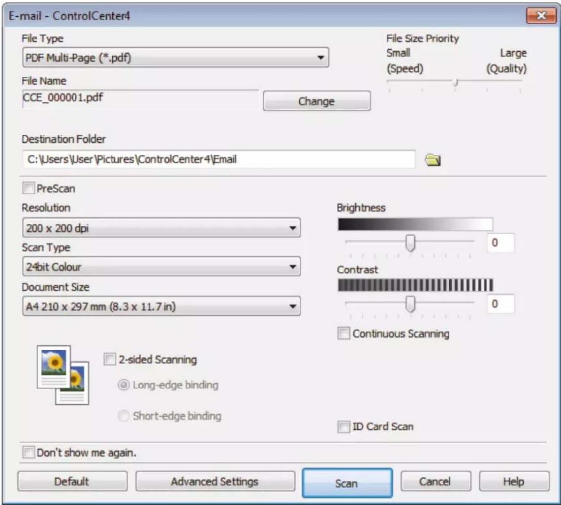BROTHER HL-L3290CDW - Scan to Email Attachment Using ControlCenter4 Advanced Mode (Windows) - 4