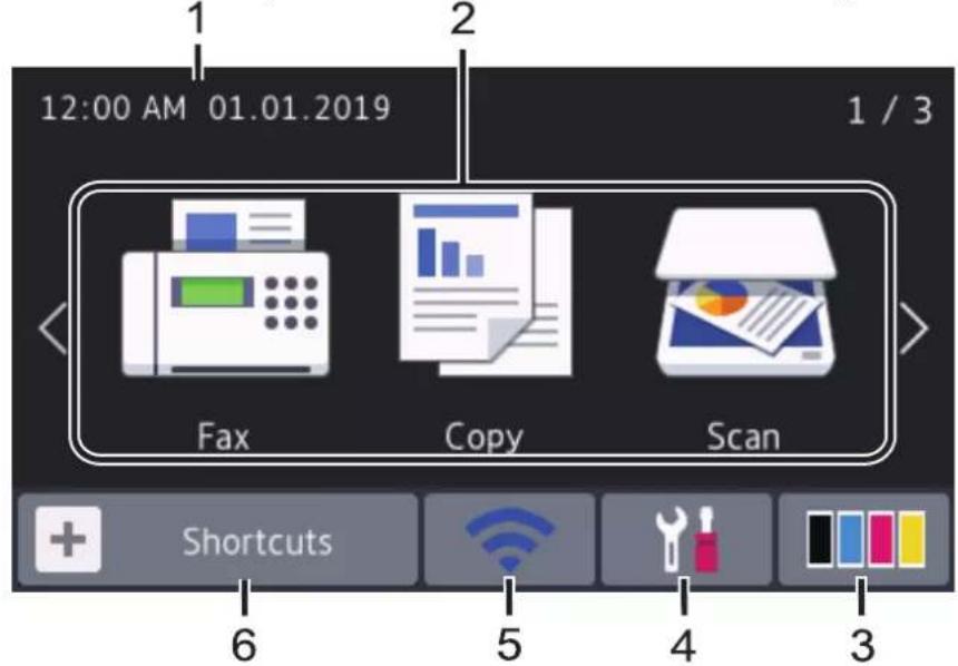 BROTHER HL-L3290CDW - Home screen: Screen 1 - 1