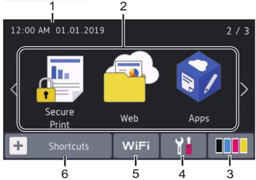 BROTHER HL-L3290CDW - Home screen: Screen 1 - 2