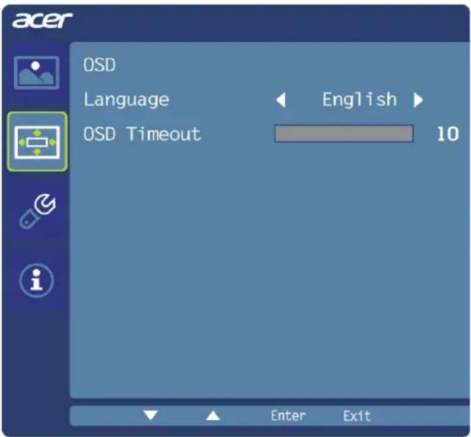 ACER EB321HQ - Adjusting the OSD setting - 1