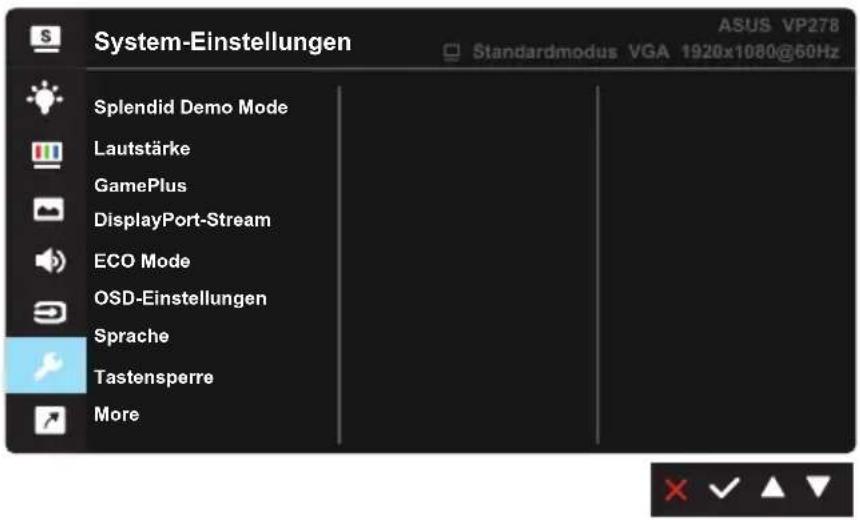 ASUS VP278QGL - System-Einstellungen - 1