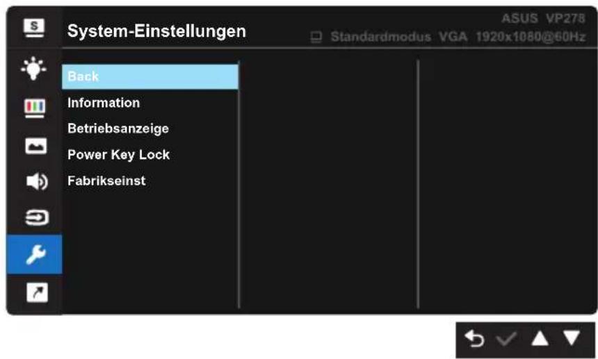 ASUS VP278QGL - System-Einstellungen - 2