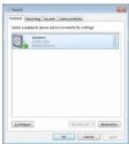 Sound Options: Recording Source Communications Select a installed device below to modify its settings Sensors 100000000 Sensors/Device LockUp Set Inside 15 Description OK Cancel Help
