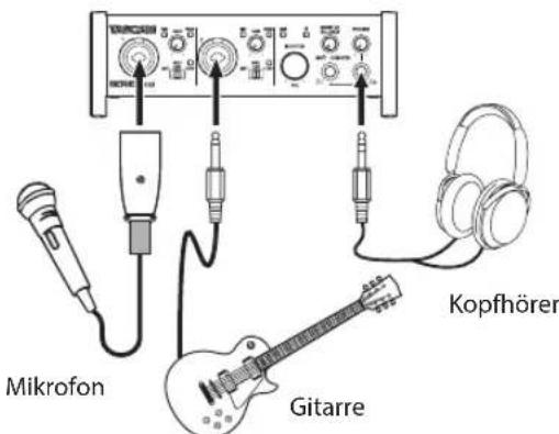 Mikrofon Gitarre Kopfhörer