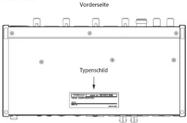 Vorderseite Typenschild
