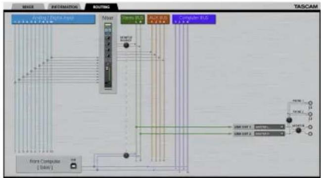 TASCAM SERIES 102i - Einstellungen auf der Seite ROUTING vornehmen - 1