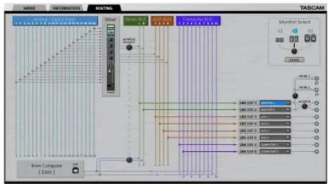 TASCAM SERIES 102i - Effettuare le impostazioni nella schermata ROUTING - 2