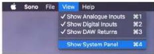 Audient Sono - System Panel - 1