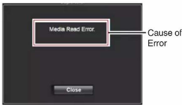 Media Read Error. Cause of Error Close