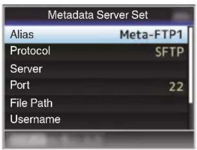 Metadata Server Set Alias Meta-FTP1 Protocol SFTP Server Port 22 File Path Username