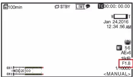 100min STBY LIVE 10:00:00:00.00 Jan 24,2016 12:34:56 AM F1.8 1/10000