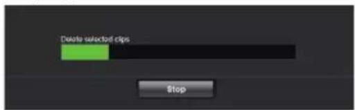 Delete selected clips Stop
