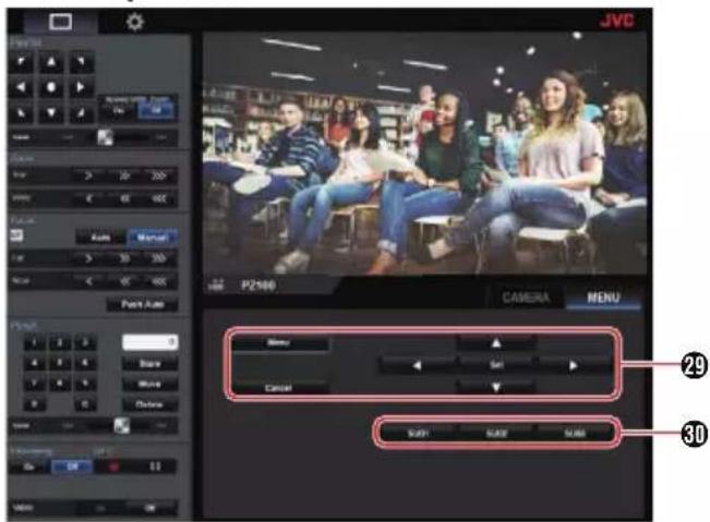 JVC P2100 CAMERA MENU Button Cancel SAYI SAYE SAYO 29 30