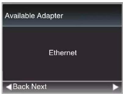 Available Adapter Ethernet Back Next