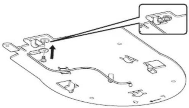 Technical diagram showing mechanical assembly with labeled parts and directional arrows indicating movement or assembly.