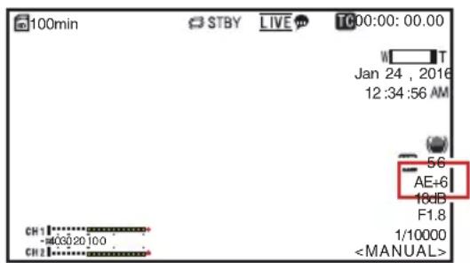 100min STBY LIVE T:00:00:00.00 Jan 24 , 2016 12 :34 :56 AM 5G AE+6 18dB F1.8 CH1 00:20 10.0 CH2