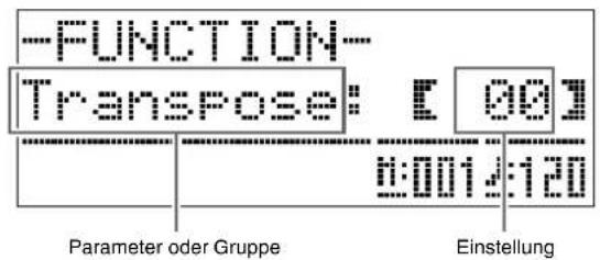 FUNCTION Transpose: [ 00] 0:0014:120 Parameter oder Gruppe Einstellung
