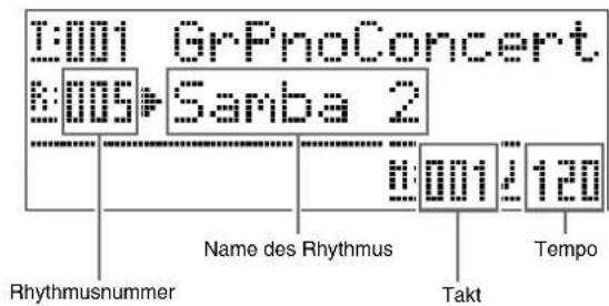1:001 GrPnoConcert S:005 Samba 2 Rhythmusnummer Name des Rhythmus Takt Tempo