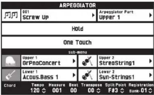 CASIO Privia PX-560 - Tippen Sie zum Aktivieren des Arpeggiators auf „向向 - 1