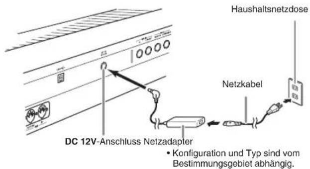 Haushaltsnetzdose DC 12V-Anschluss Netzadapter • Konfiguration und Typ sind vom Bestimmungsgebiet abhängig. Netzkabel