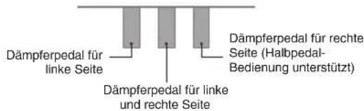 Dämpferpedal für linke Seite Dämpferpedal für rechte Seite (Halbpedal-Bedienung unterstützt) Dämpferpedal für linke und rechte Seite