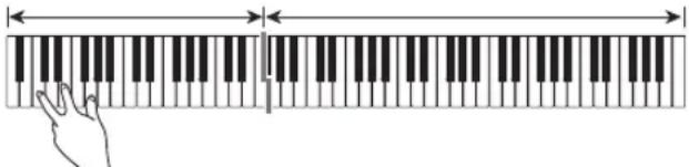 CASIO Privia PX-560 - Spielen Sie den gewünschten Akkord auf der Akkordtastatur (linker Tastaturbereich). - 1