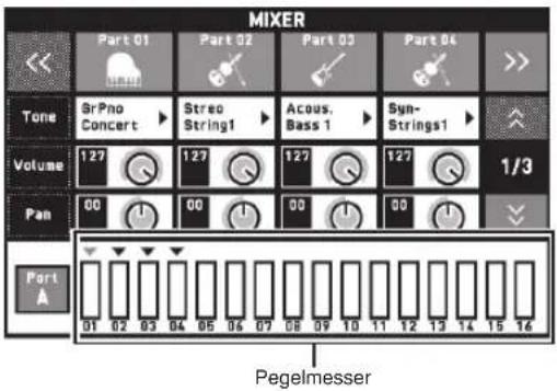 CASIO Privia PX-360 - MIXER-Bildschirm - 1