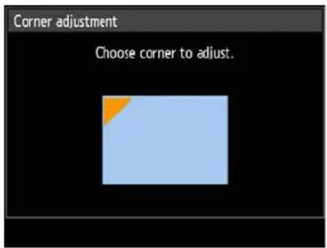 Corner adjustment Choose corner to adjust.