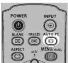 POWER INPUT BLANK FREEZE AUTO PC ASPECT α1/ 1 MENU/CHALL