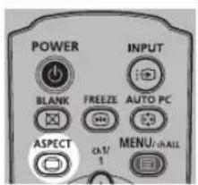 POWER INPUT BLANK FREEZE AUTO PC ASPECT α/1 MENU/shALL 1