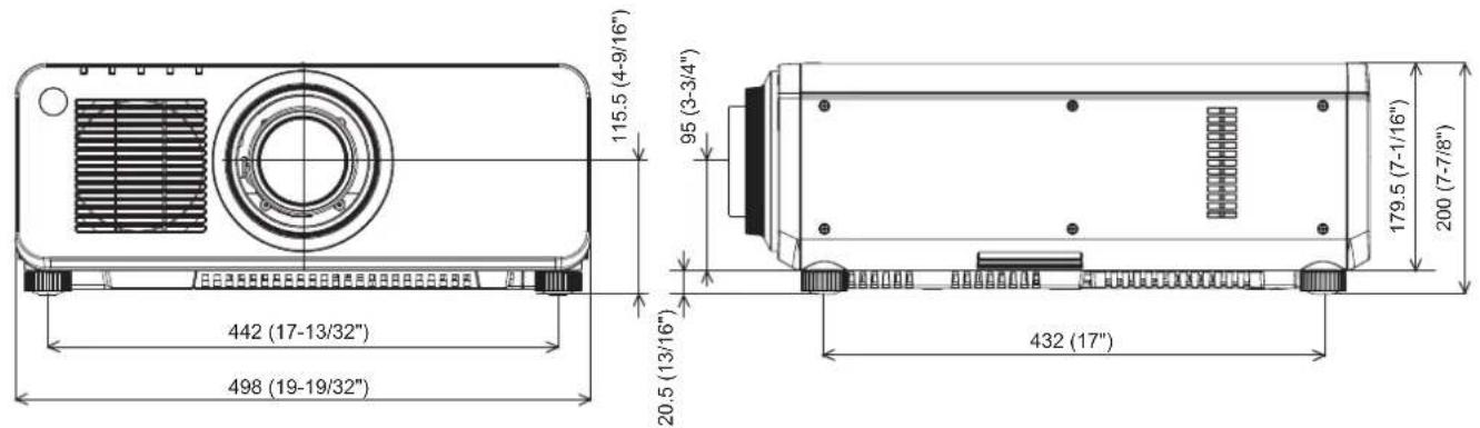 PANASONIC PT-DZ870U - Dimensions - 2