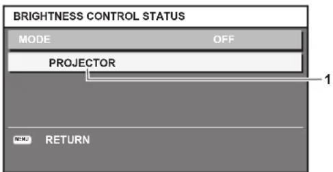 PANASONIC PT-DZ870U - [BRIGHTNESS CONTROL STATUS] screen display example - 1