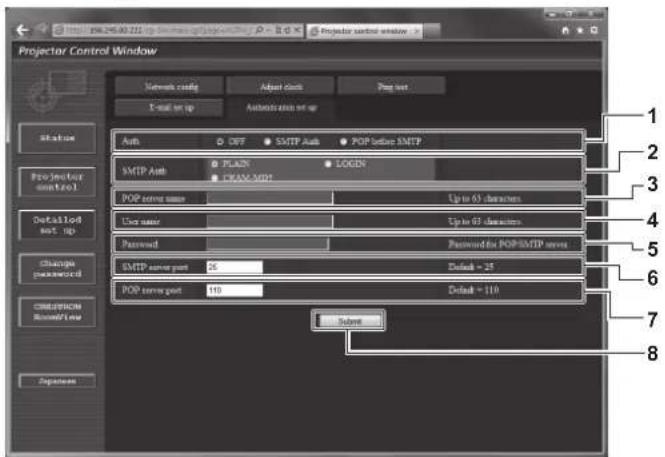 PANASONIC PT-DZ870U - [Authentication set up] page - 1