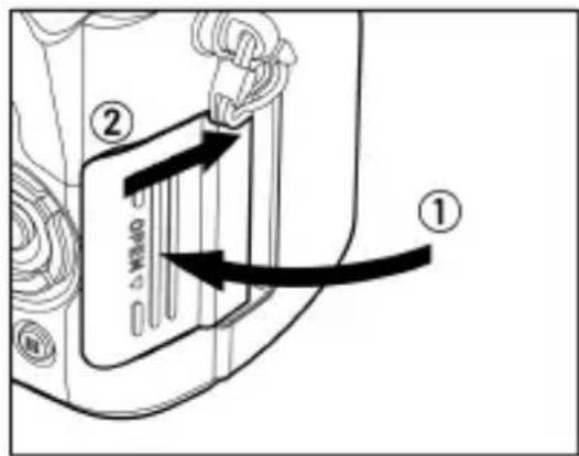 Diagram showing two labeled parts (① and ②) with arrows indicating directional flow or movement, likely illustrating a process or system.