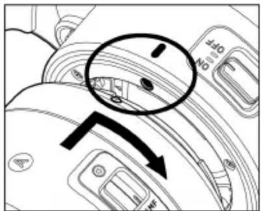 Technical diagram showing mechanical component with labeled parts and directional arrows indicating movement or force