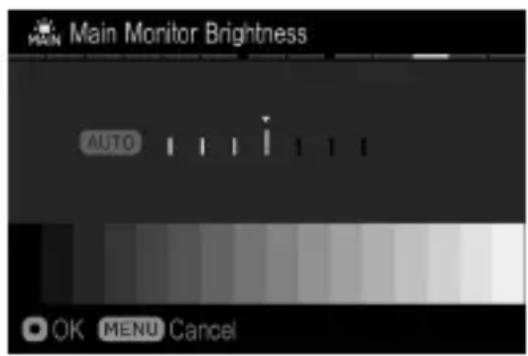 MAIN Main Monitor Brightness AUTO OK MENU Cancel