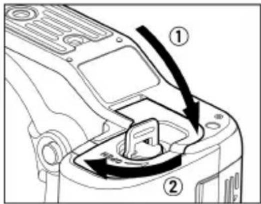 Technical diagram of a camera shift mechanism with labeled parts ① and ②